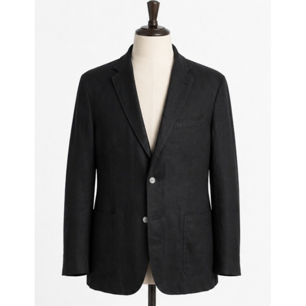 Kroon Men's 100% Linen Black Sport Coat Blazer Size Missing See Measurements